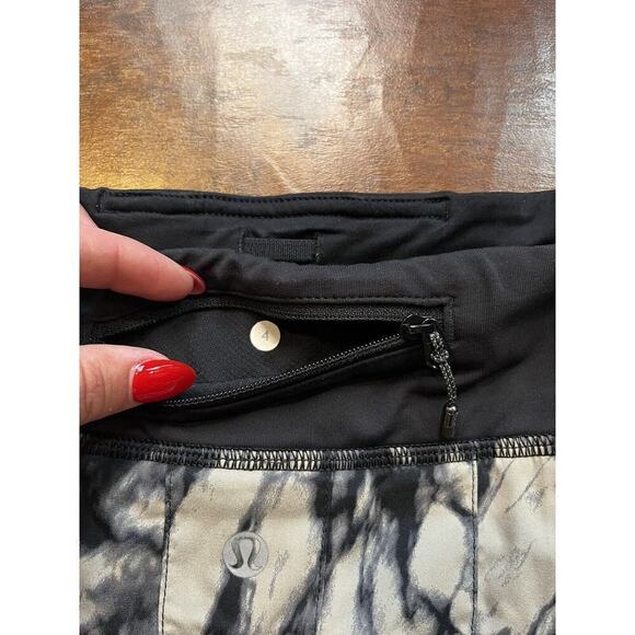 LULULEMON Rare Run Pace Setter Skirt Stretch Great Granite Black Mojave 4 - Picture 6 of 7